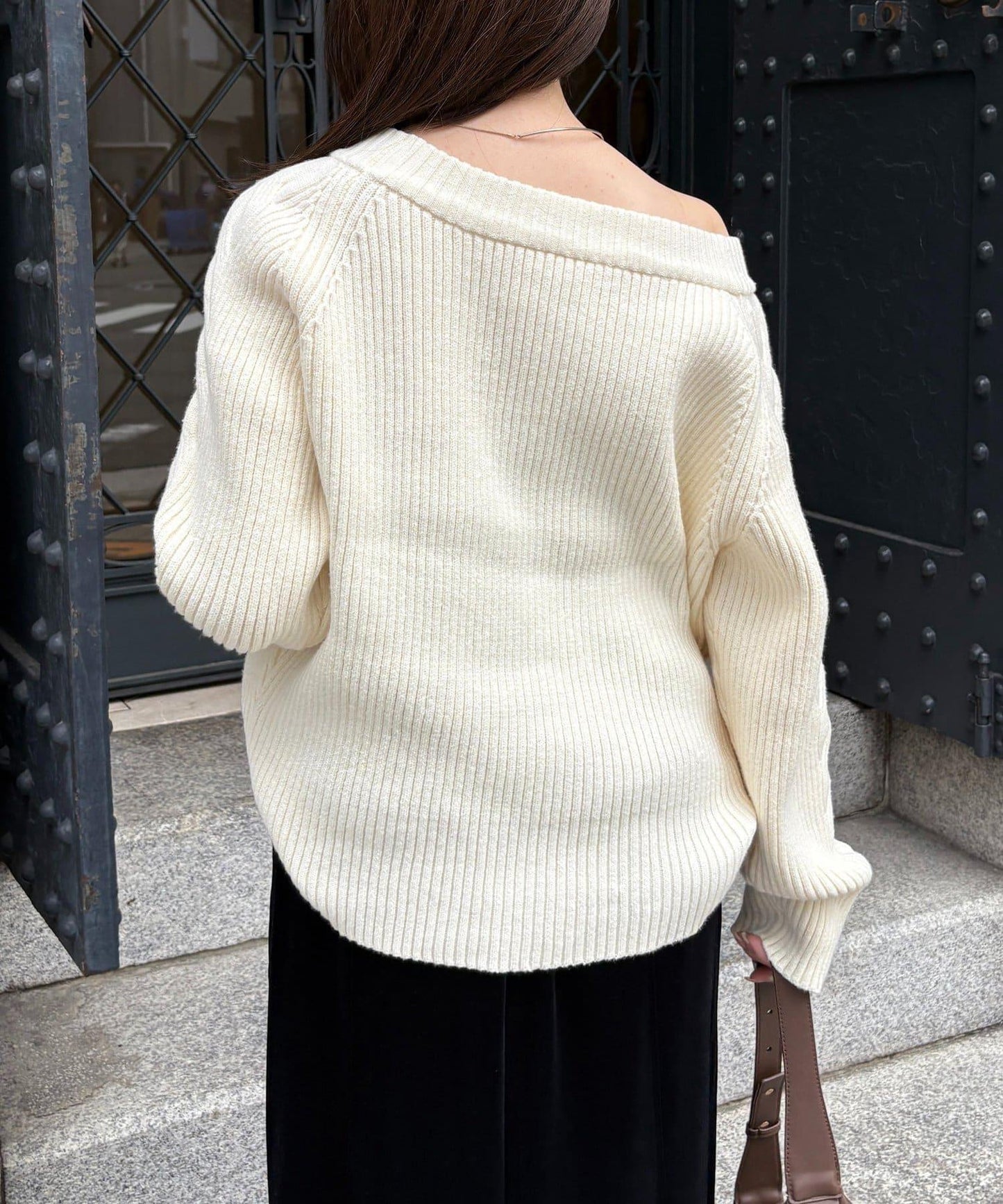 船領麻花針織衫