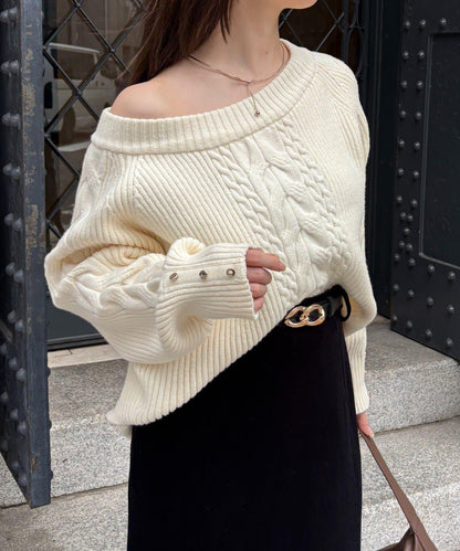 船領麻花針織衫