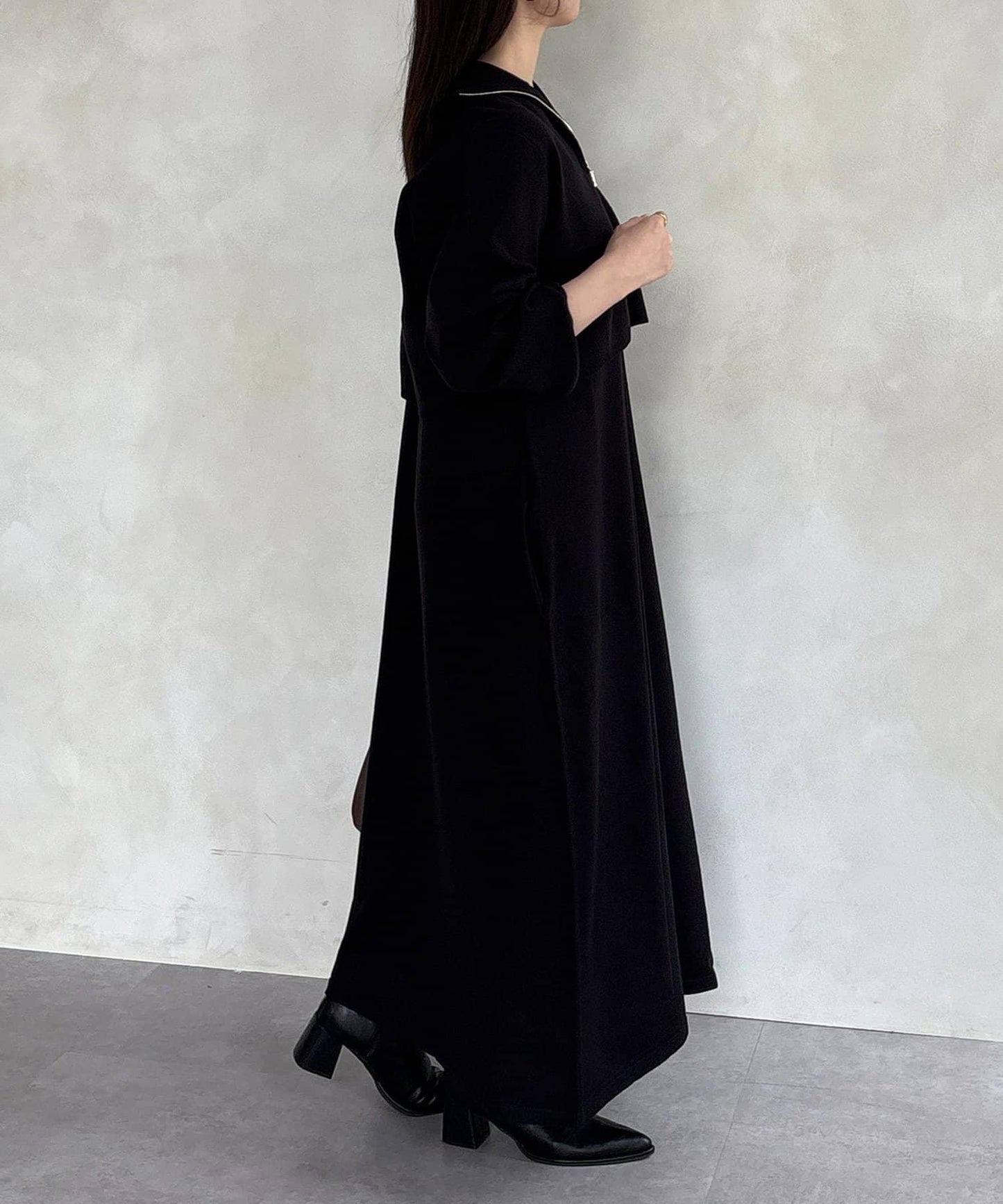 半拉鍊針織套裝連衣裙