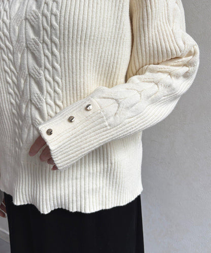 船領麻花針織衫