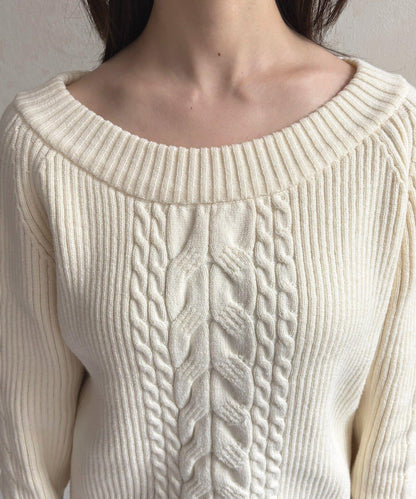 船領麻花針織衫