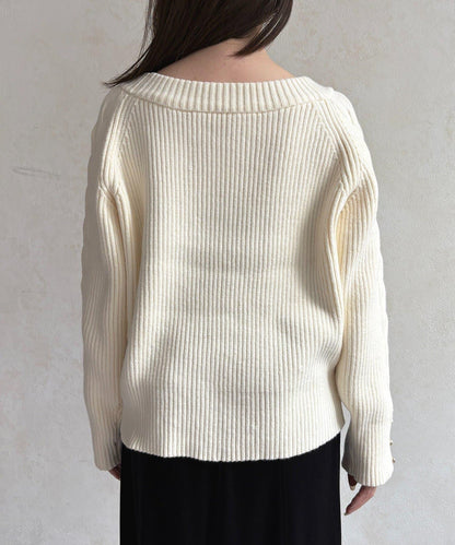 船領麻花針織衫