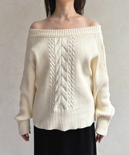 船領麻花針織衫