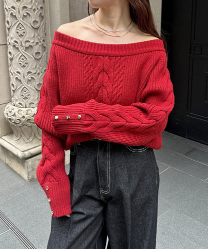 船領麻花針織衫