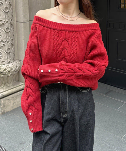 船領麻花針織衫