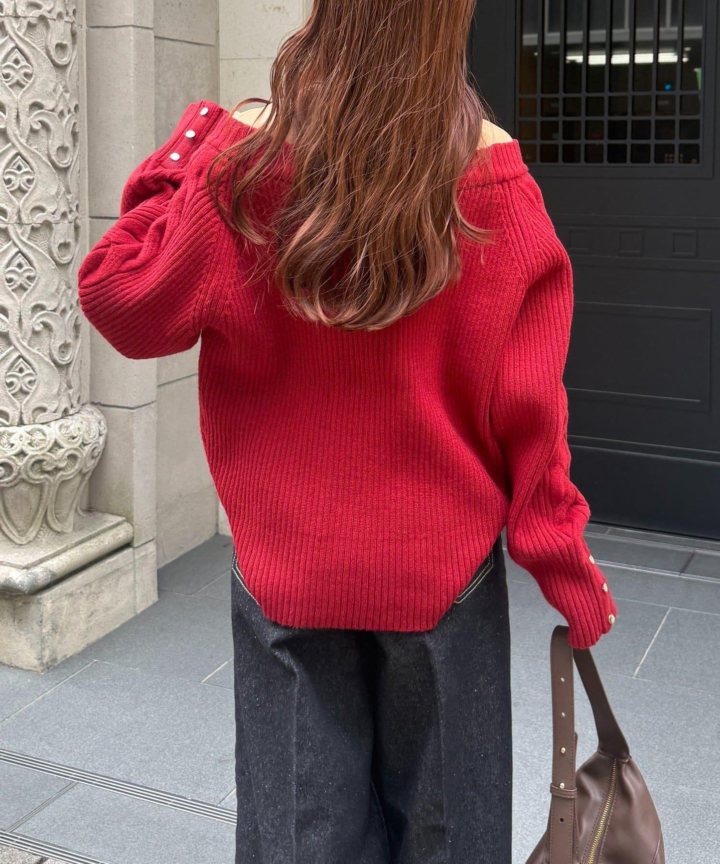 船領麻花針織衫