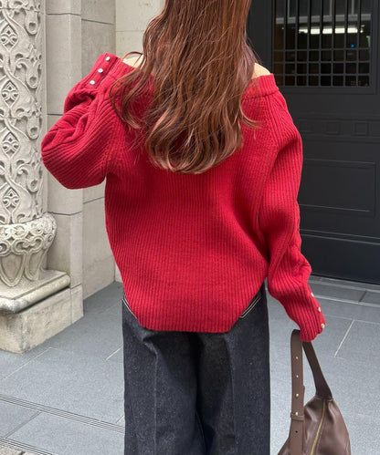 船領麻花針織衫