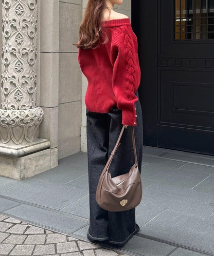 船領麻花針織衫