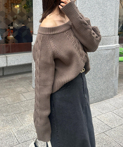 船領麻花針織衫