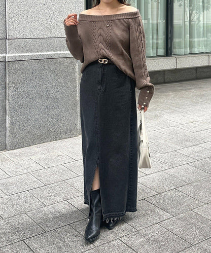 船領麻花針織衫