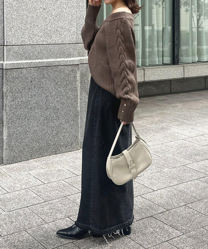 船領麻花針織衫