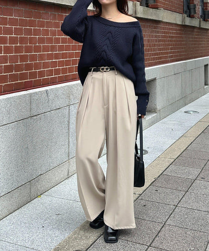 船領麻花針織衫