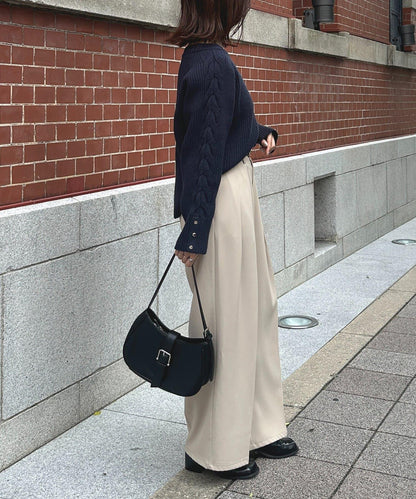 船領麻花針織衫