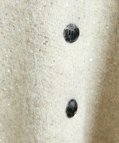 亮片拼接翻領開衫