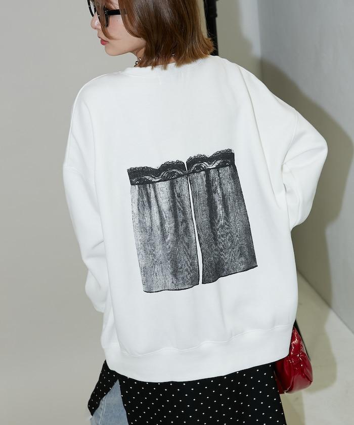 蕾絲吊帶印花衛衣