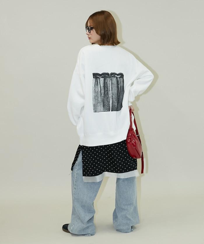 蕾絲吊帶印花衛衣