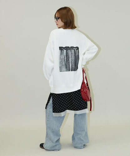 蕾絲吊帶印花衛衣