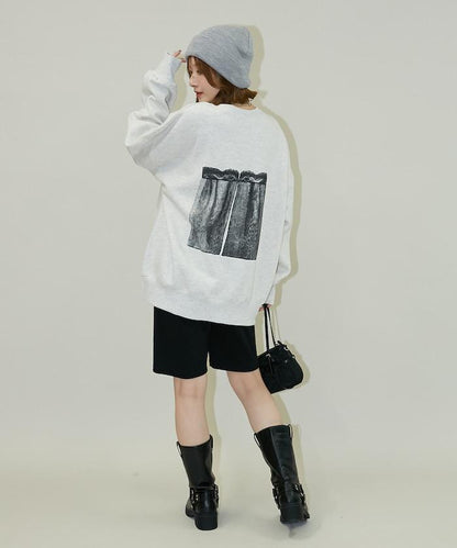 蕾絲吊帶印花衛衣