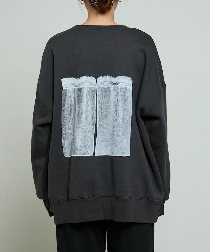 蕾絲吊帶印花衛衣