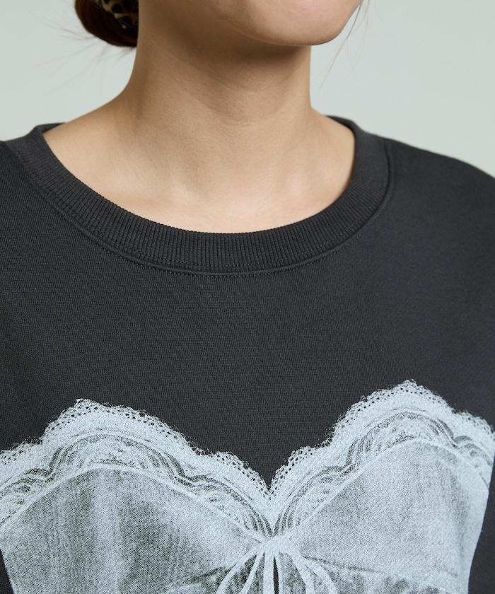 蕾絲吊帶印花衛衣