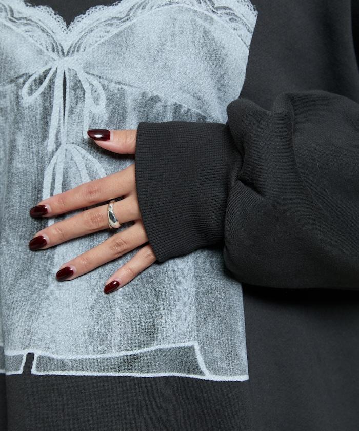 蕾絲吊帶印花衛衣