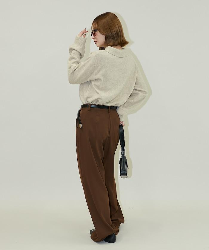 花卉圖案裝飾針織POLO衫