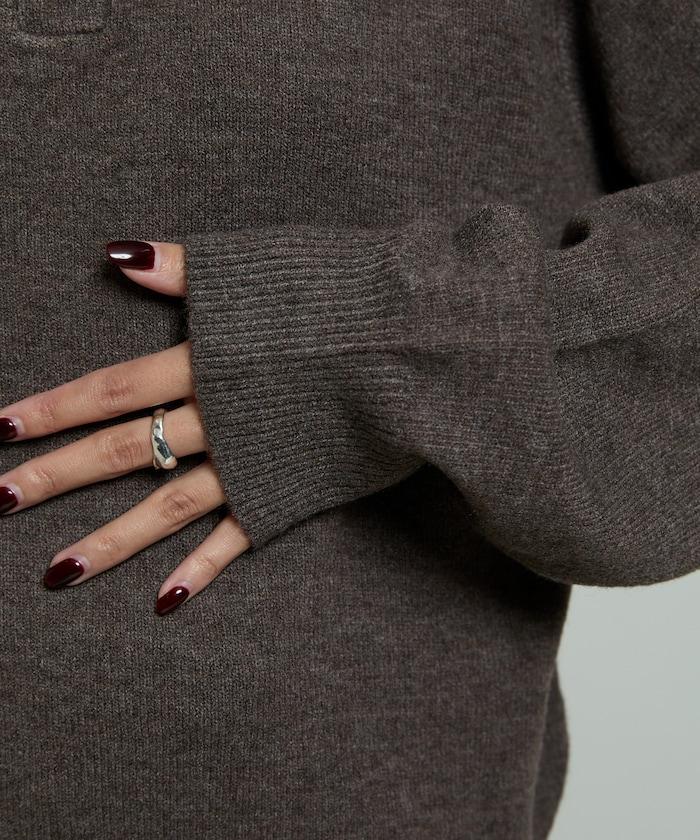 花卉圖案裝飾針織POLO衫