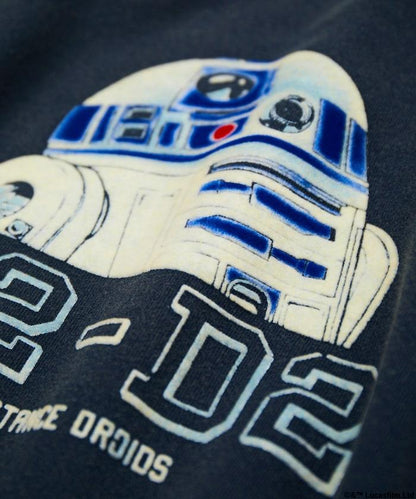 STARWARS/《星球大戰》 復古風格 R2-D2 圓領衛衣/植絨印花 寬鬆版型