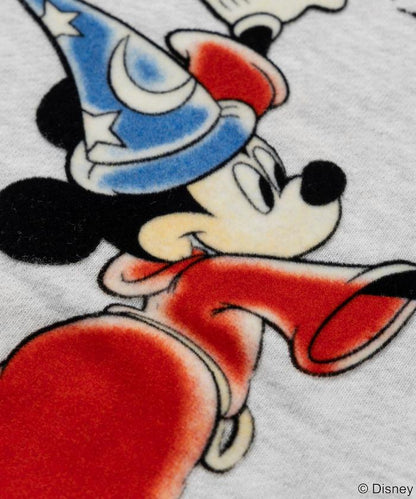 DISNEY/《迪士尼》/《幻想曲》/魔法/米老鼠/植絨印花圓領衛衣寬鬆版