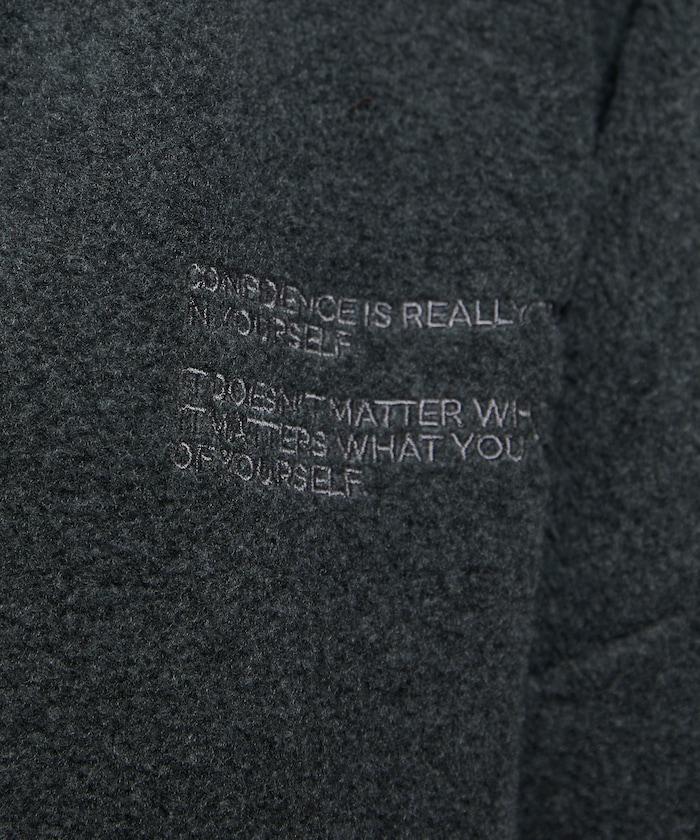 字母刺繡羊羔絨拉鍊寬鬆連帽衛衣