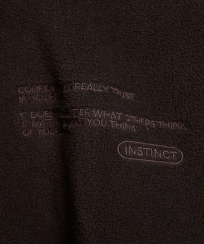 字母刺繡羊羔絨拉鍊寬鬆連帽衛衣