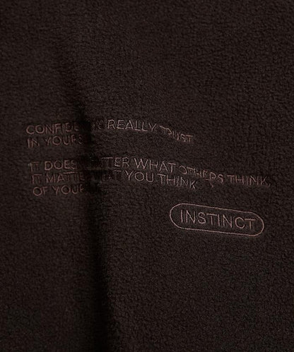 字母刺繡羊羔絨拉鍊寬鬆連帽衛衣