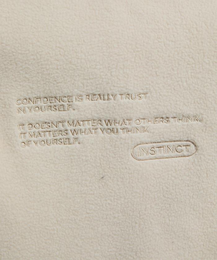 字母刺繡羊羔絨拉鍊寬鬆連帽衛衣