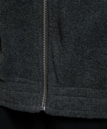 字母刺繡羊羔絨拉鍊寬鬆連帽衛衣