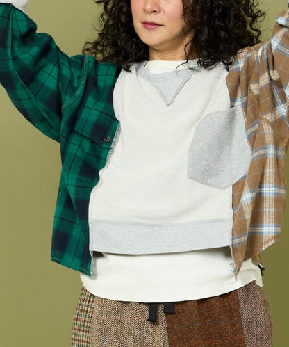 格紋拼接衛衣