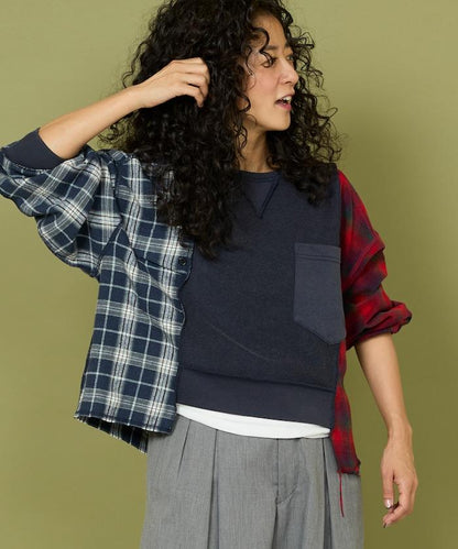 格紋拼接衛衣