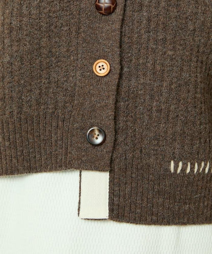 短款拼色針織開衫