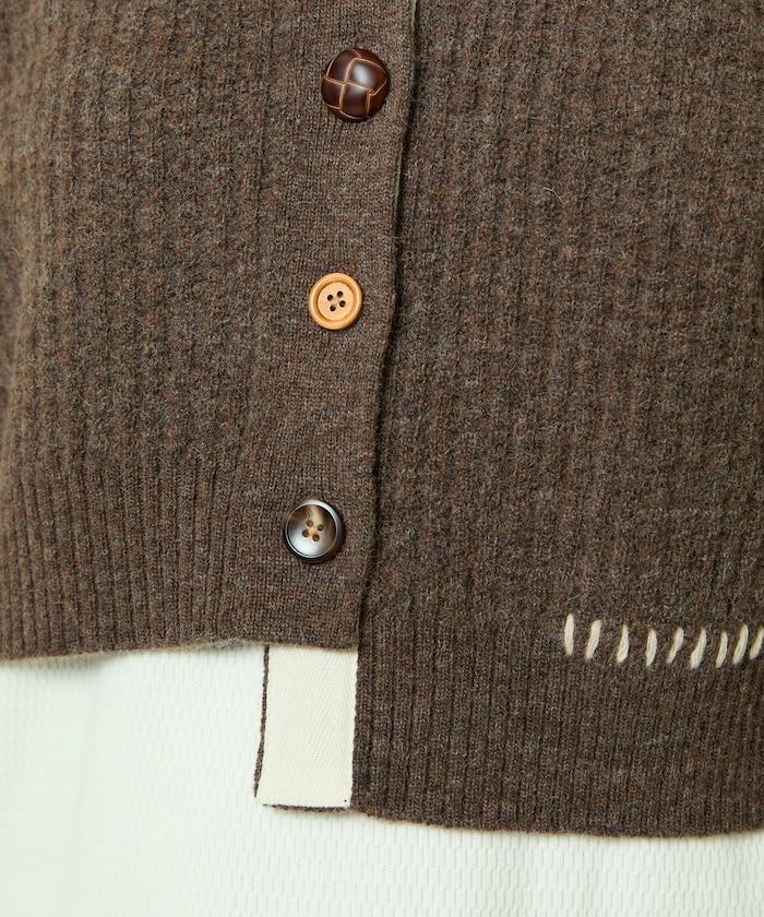 短款拼色針織開衫