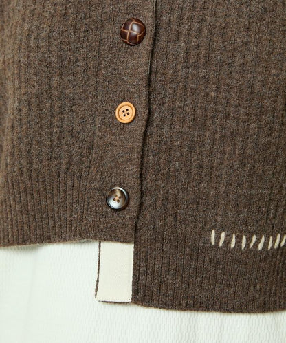 短款拼色針織開衫