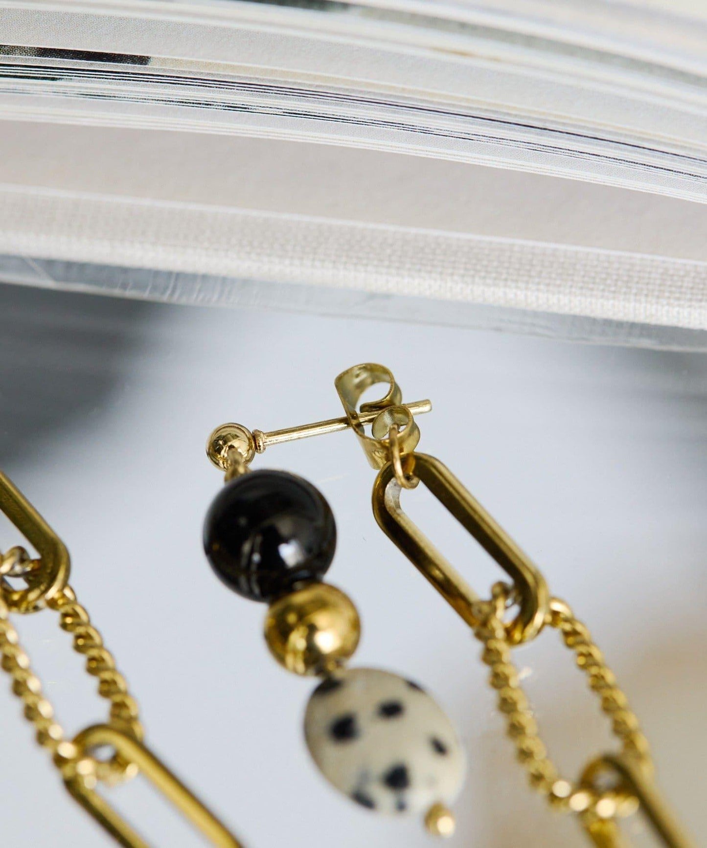 金屬過敏適用/不鏽鋼 達爾馬提亞耳環