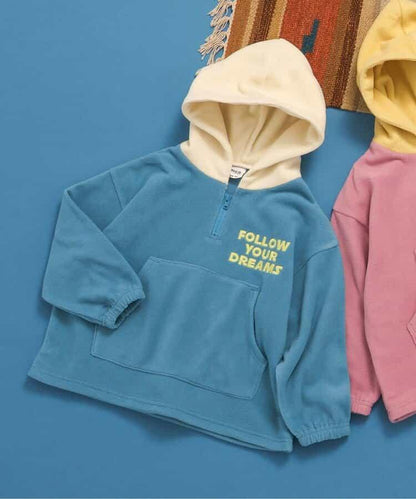 拼色連帽抓絨衛衣