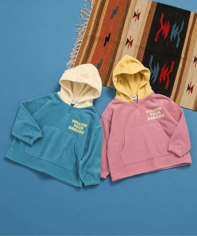 拼色連帽抓絨衛衣