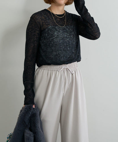 《著るだけでお灑落見え》磨毛蕾絲套頭衫