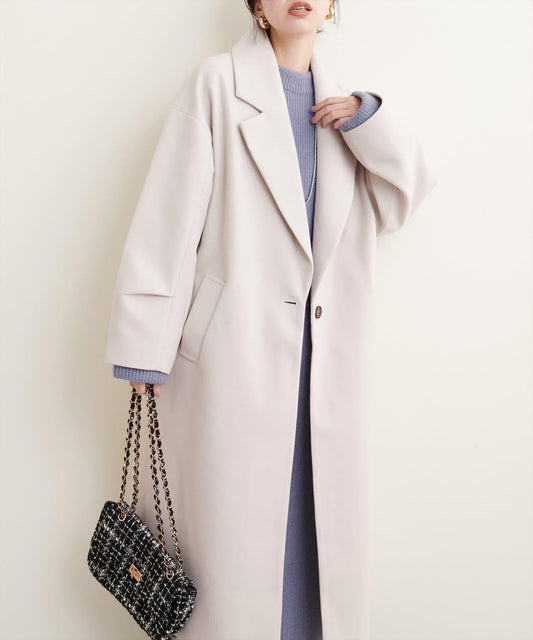 針織呢料袖褶切斯特大衣