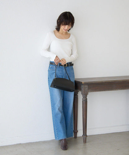 【女性感十足的休閒風】方領兩穿羅紋針織衫