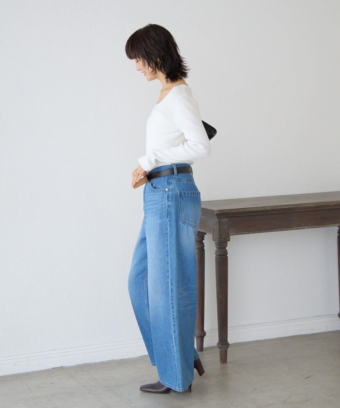 【女性感十足的休閒風】方領兩穿羅紋針織衫