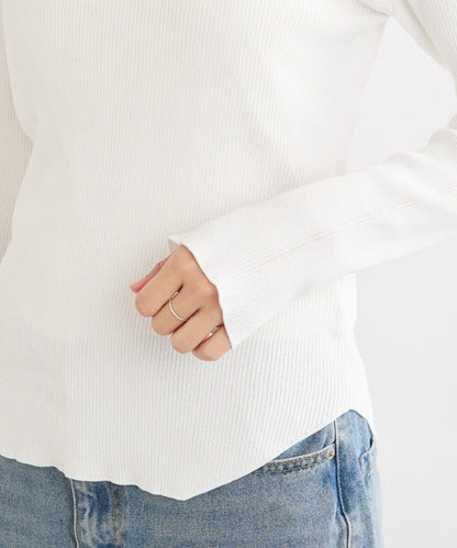 【女性感十足的休閒風】方領兩穿羅紋針織衫