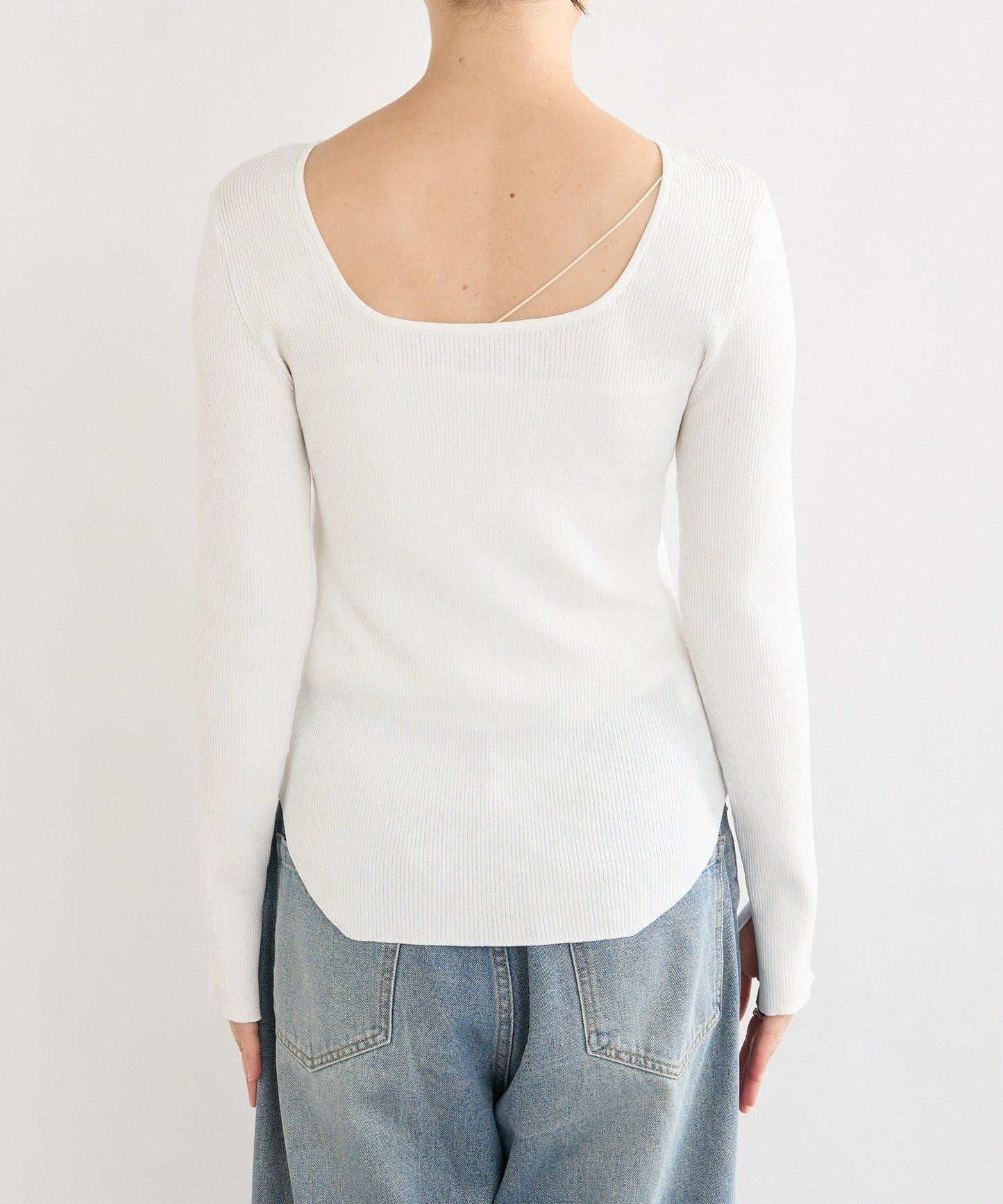 【女性感十足的休閒風】方領兩穿羅紋針織衫