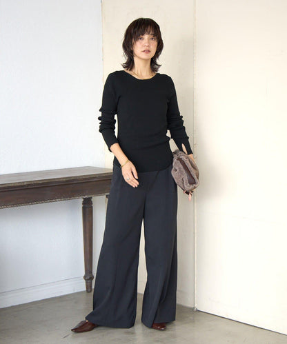 【女性感十足的休閒風】方領兩穿羅紋針織衫