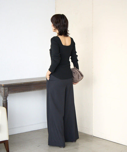 【女性感十足的休閒風】方領兩穿羅紋針織衫